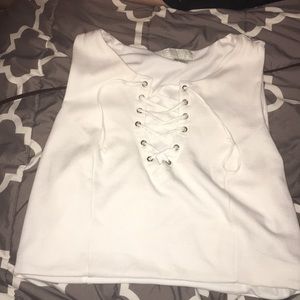 Forever 21 lace up crop top (plus size)